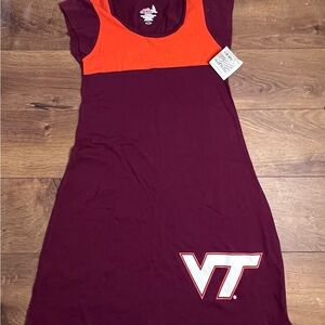 Virginia Tech Hokies Dress Womens XS Maroon Orange Sleeveless